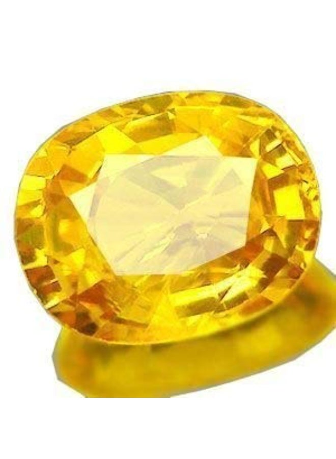 Sidharth Gems 11.25 Ratti 10.00 Carat Cultured Yellow Sapphire Gemstone Certified Cultured Pukhraj Stone Lab Tested Astrological Purpose - Image 3